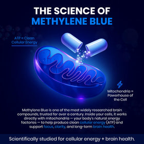 Emballage des capsules de bleu de méthylène Nootose Labs avec informations nutritionnelles