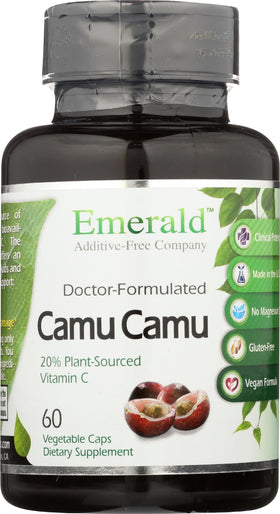 Emballage des capsules de Camu Camu d'Emerald Labs