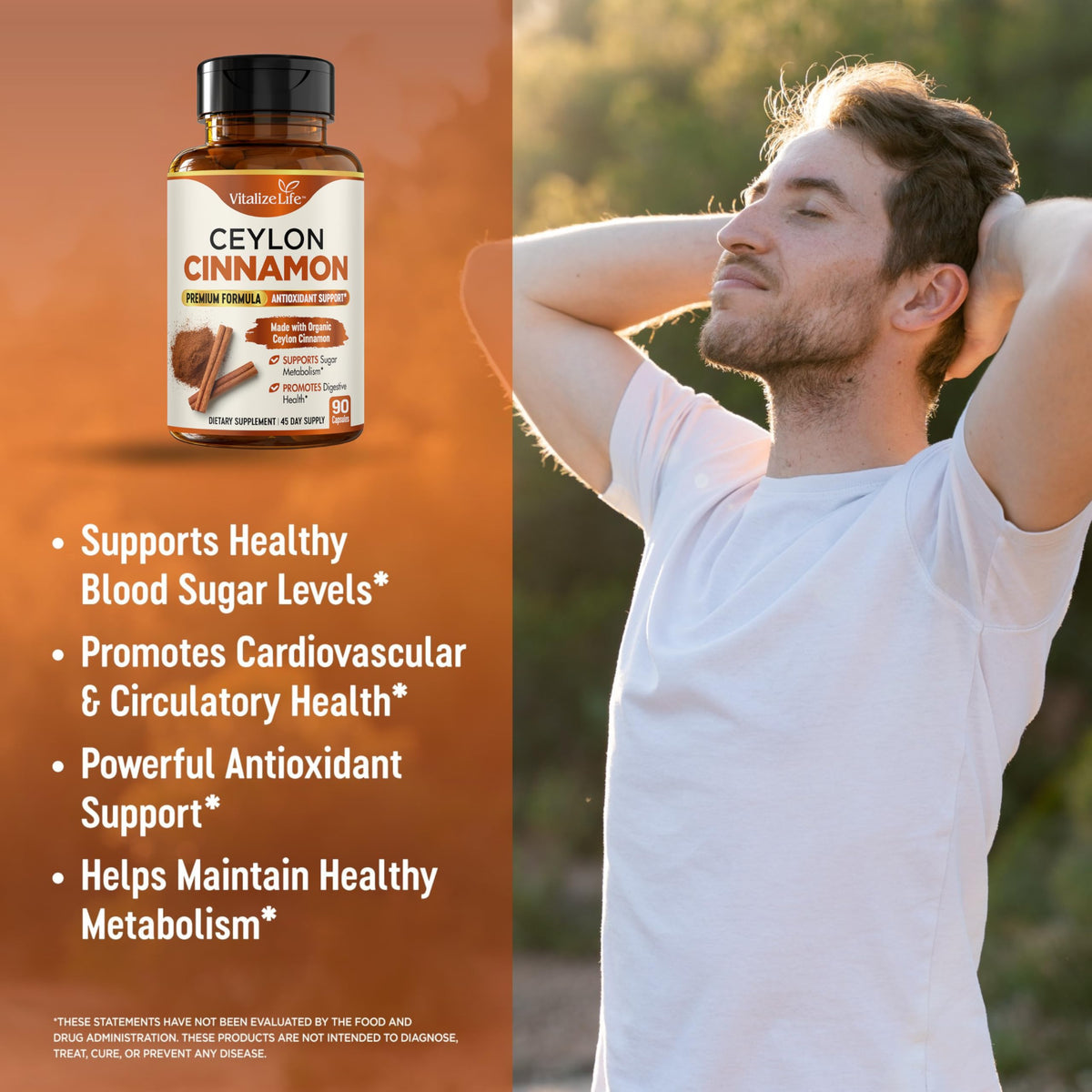 Emballage des capsules de cannelle de Ceylan 1200mg