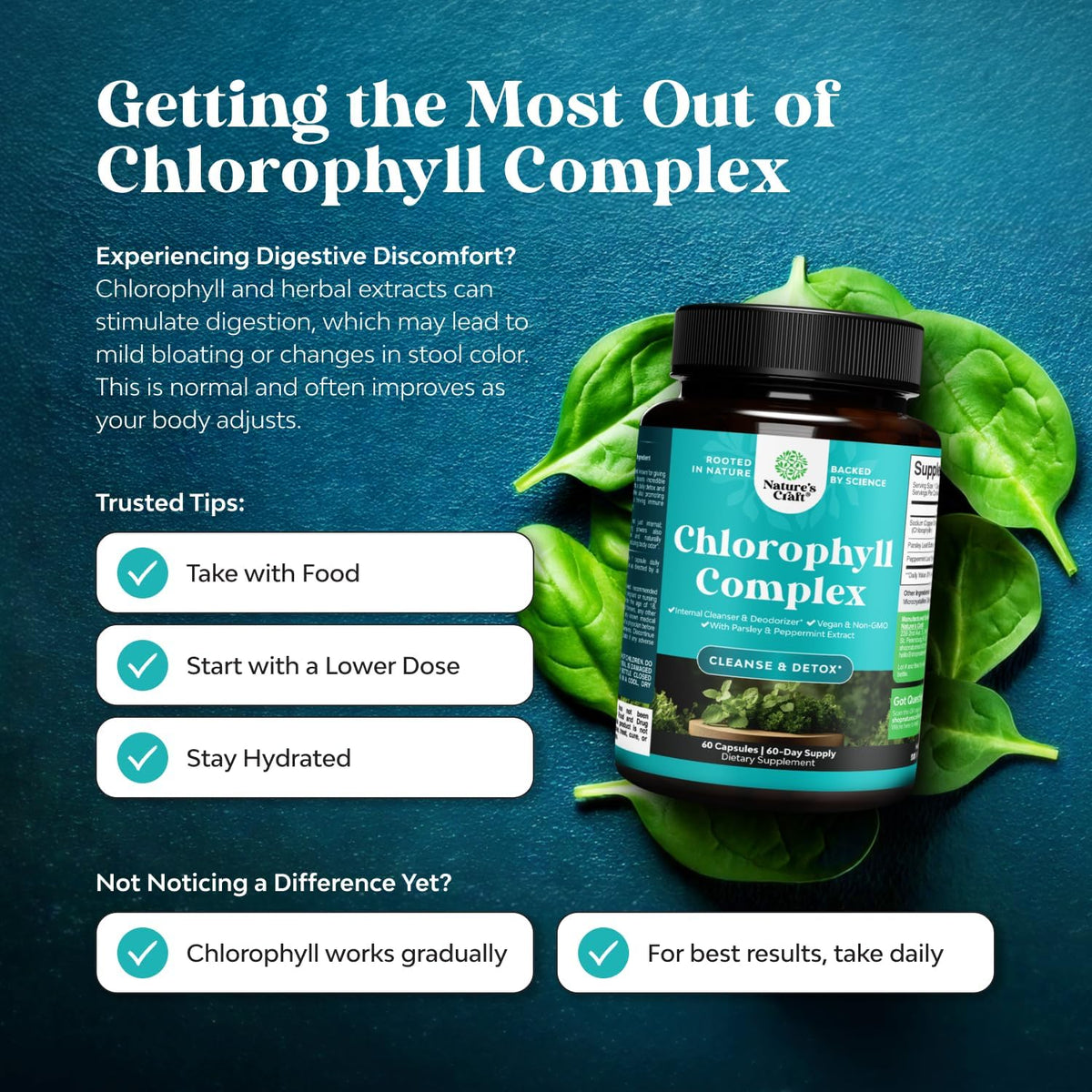 Emballage des capsules de chlorophylle Natures Craft