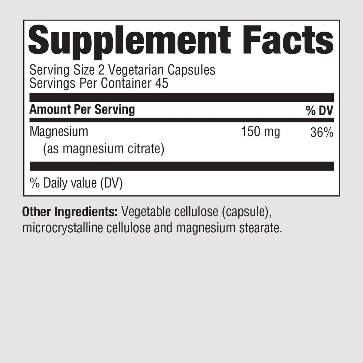 Emballage des capsules de citrate de magnésium PureFormulas