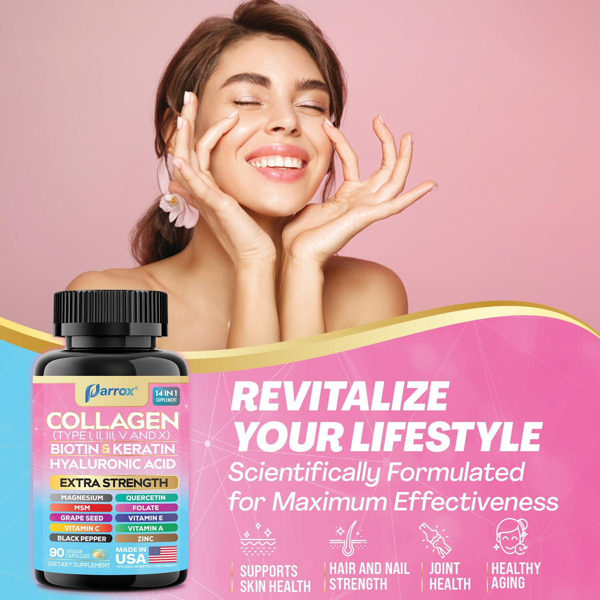 Emballage des capsules de collagène Parrox ouvert