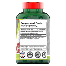 Emballage des capsules de cranberry tnvitamins 90 capsules