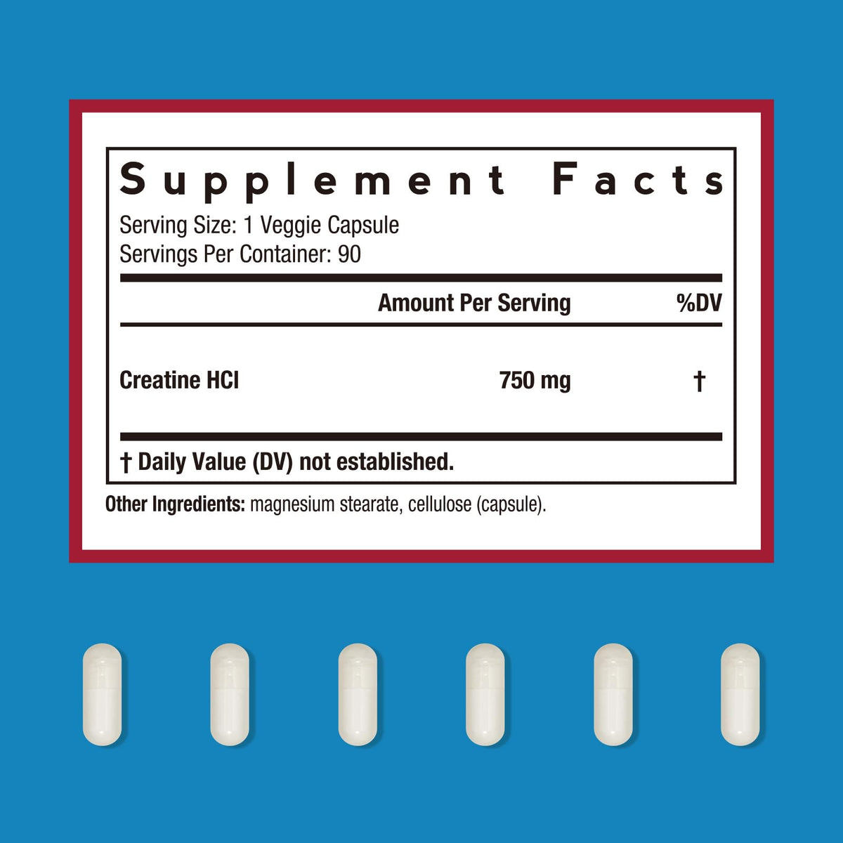 Emballage des capsules de créatine HCl Doctor's Recipes