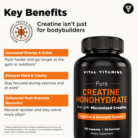 Emballage des capsules de créatine Vital Vitamins