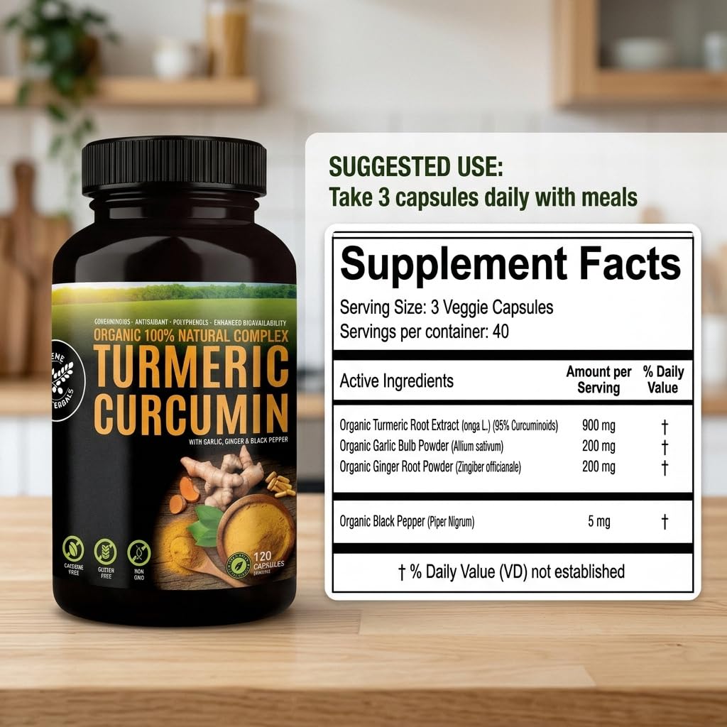 Emballage des Capsules de Curcuma Bio 500mg de HERBALS