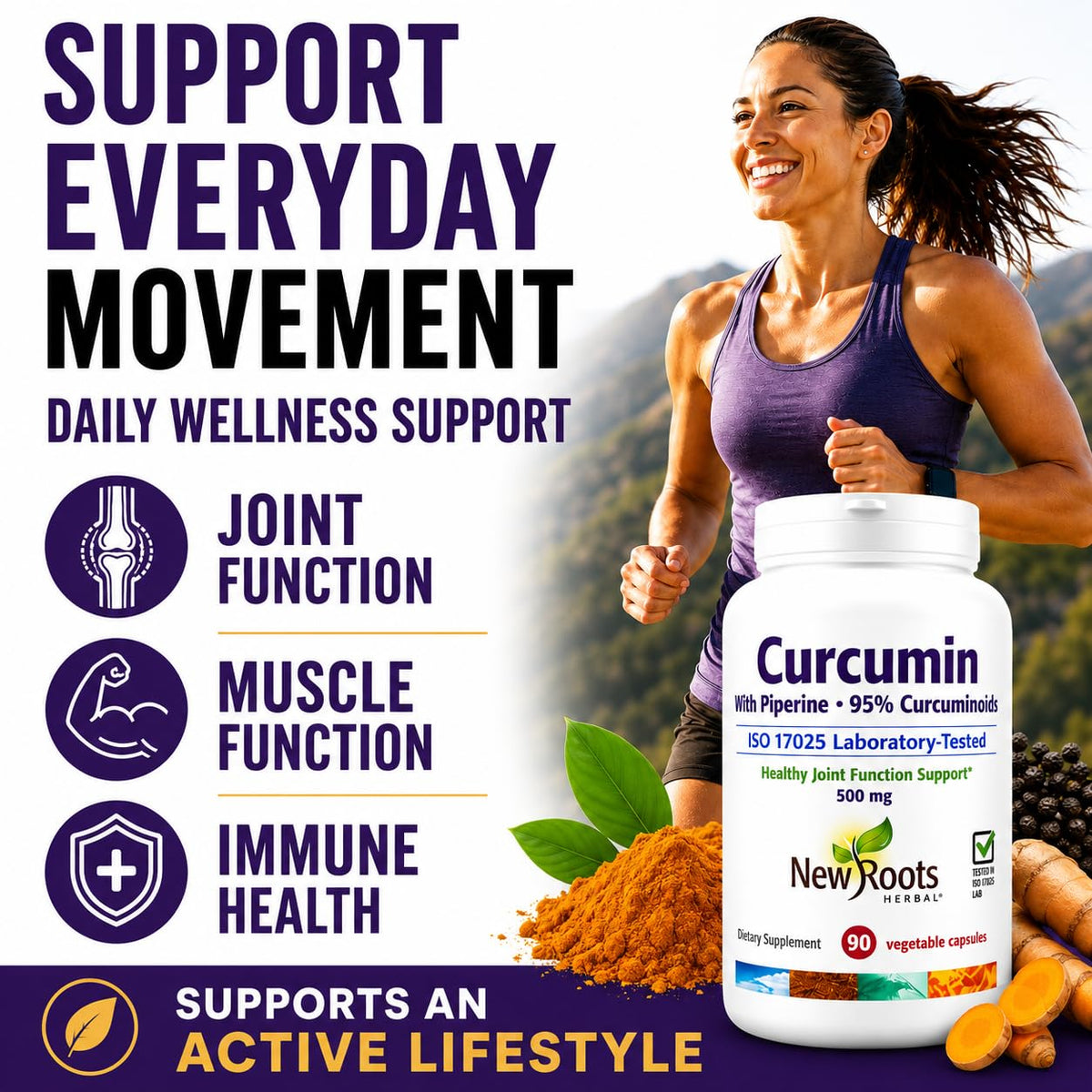 Emballage des capsules de Curcuma Curcumine avec détails de composition