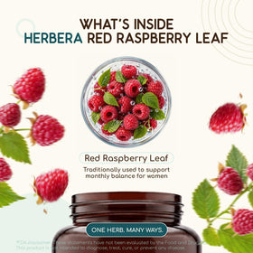 Emballage des capsules de Feuille de Framboise Rouge HerbEra sur fond blanc