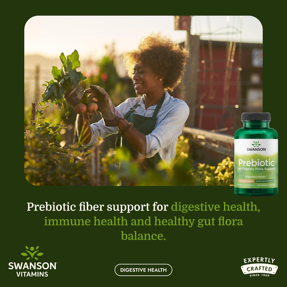 Emballage des Capsules de Fibres Prébiotiques Swanson