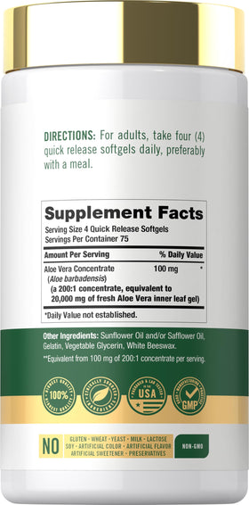 Emballage des Capsules de Gel Doux Aloe Vera Carlyle
