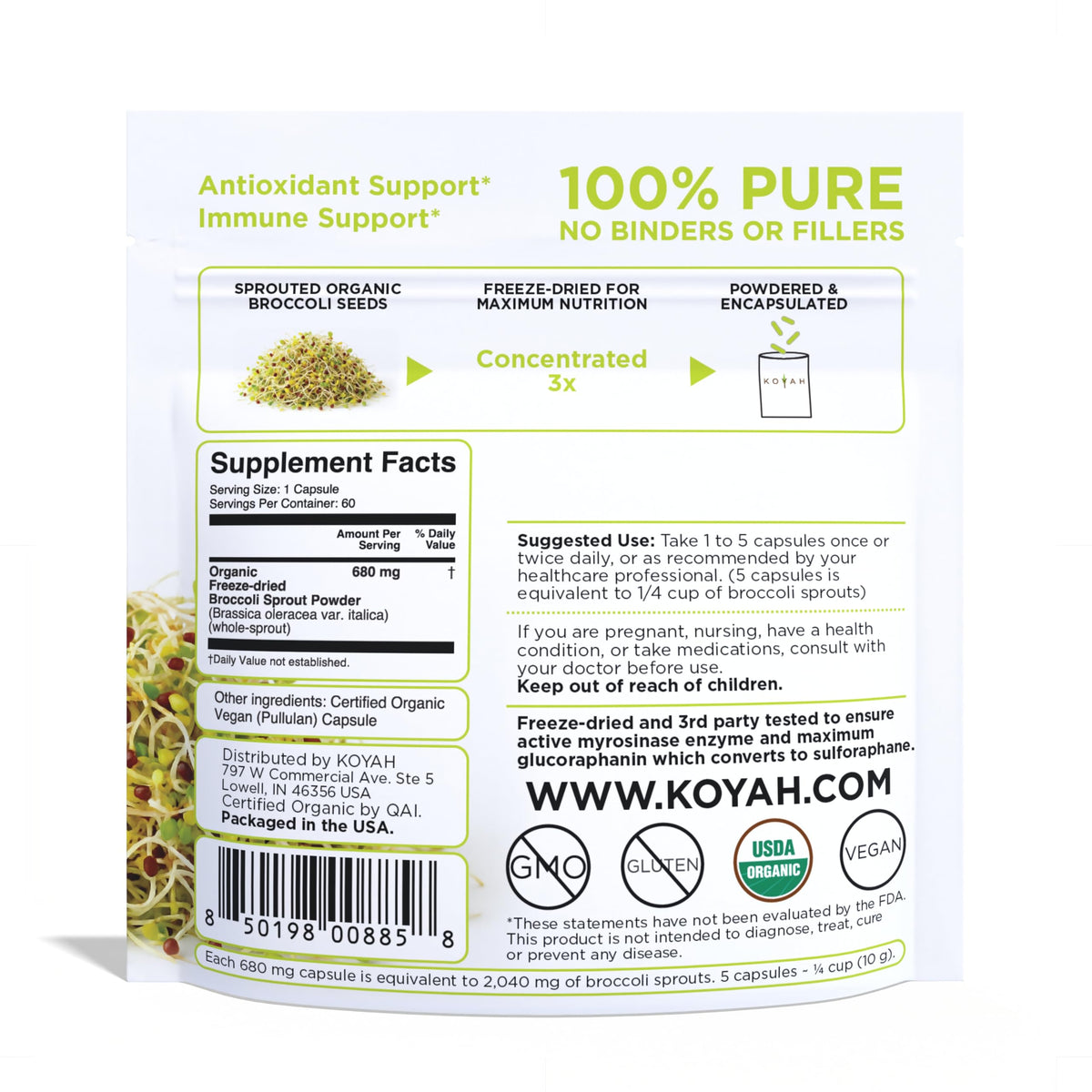 Emballage des Capsules de Germes de Brocoli KOYAH