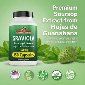 Emballage des capsules de Graviola Peruvian Naturals, 300 unités
