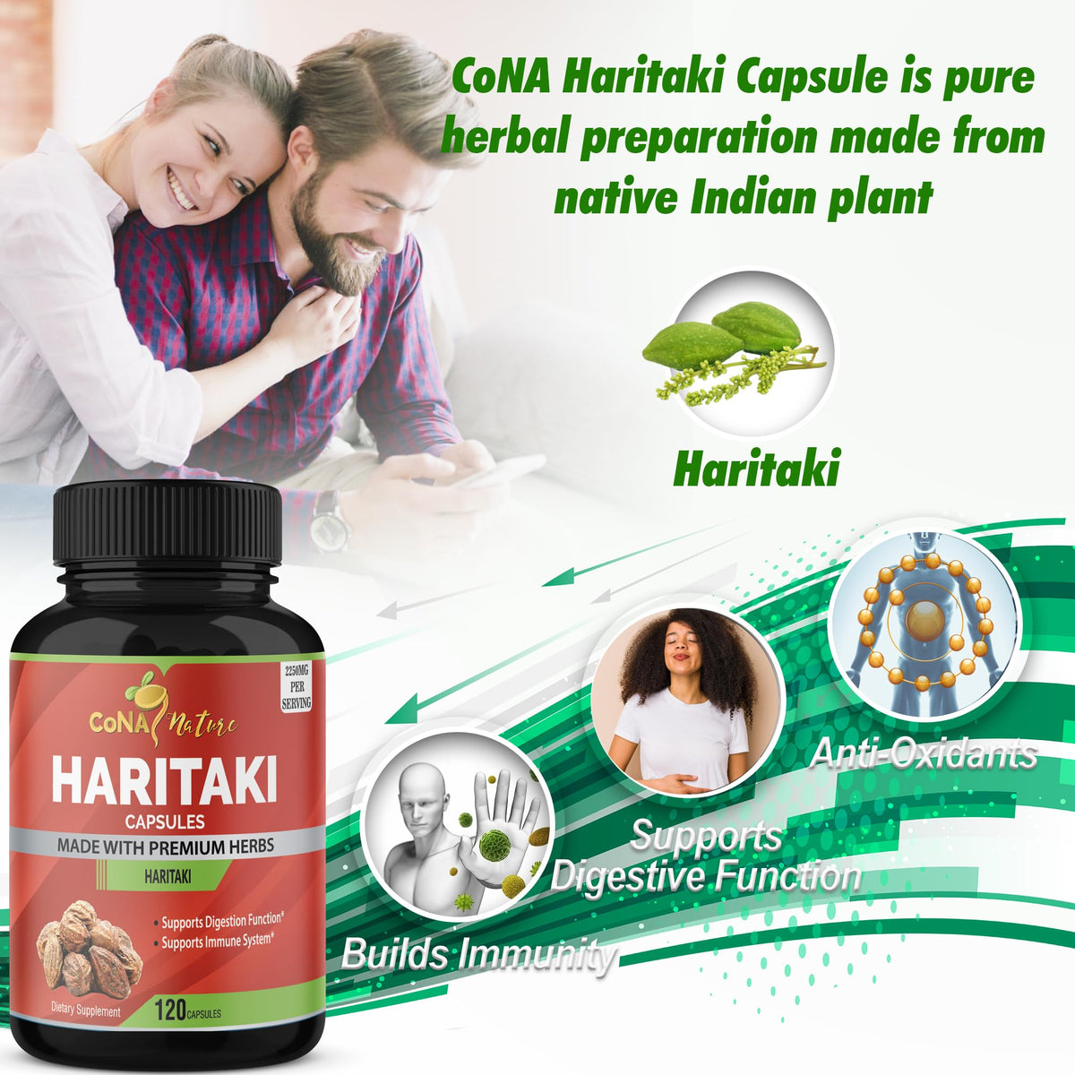 Emballage des capsules de Haritaki Bio Cona Nature