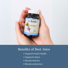Emballage des capsules de jus de betterave bio ECLECTIC INSTITUTE
