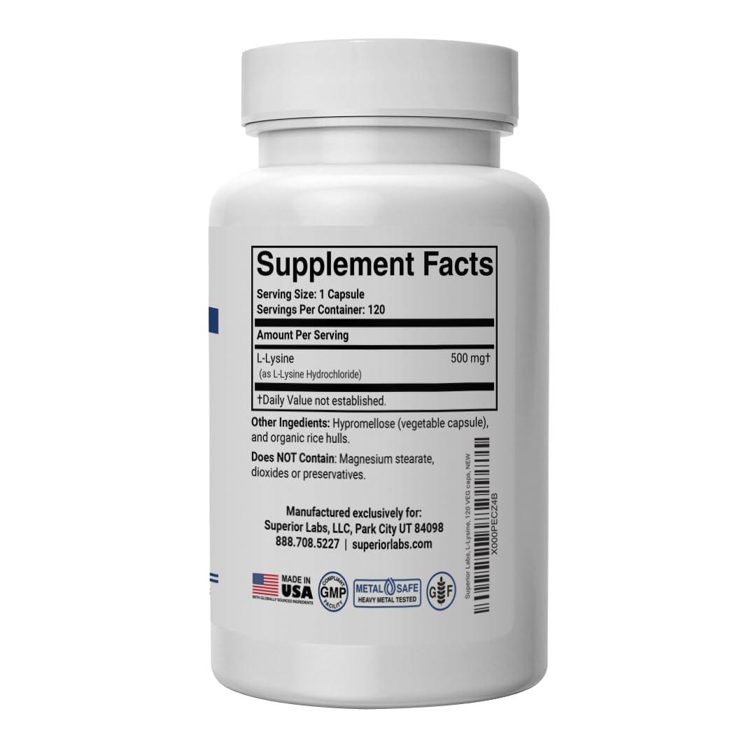 Emballage des capsules de L-Lysine 500 mg, côté