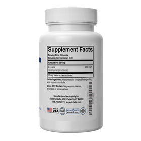 Emballage des capsules de L-Lysine 500 mg, côté