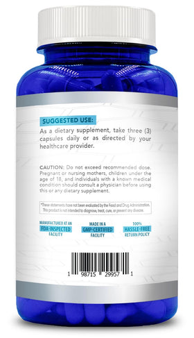 Emballage des capsules de L-Tryptophane Healing Awakening avec dimensions