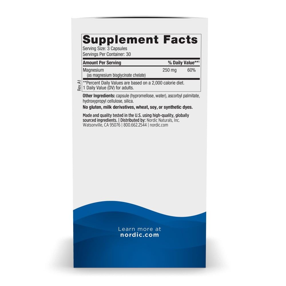 Emballage des capsules de Magnésium Glycinate Nordic Naturals