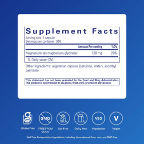 Emballage des capsules de Magnésium Glycinate Pure Encapsulations