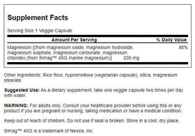 Emballage des capsules de magnésium marin Swanson