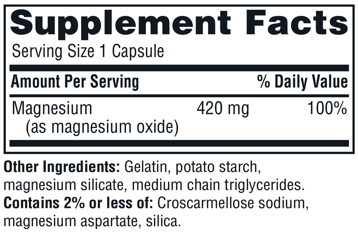 Emballage des Capsules de Magnésium Twinlab, 420 mg, 100 comprimés