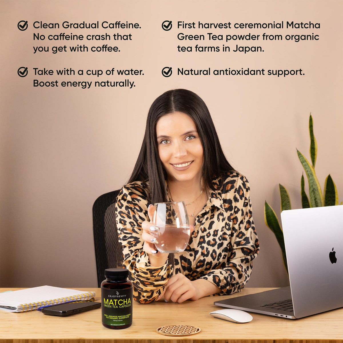 Emballage des Capsules de Matcha Vert Cérémonial Bio EnjoyGevity