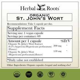 Emballage des Capsules de Millepertuis Bio Herbal Roots
