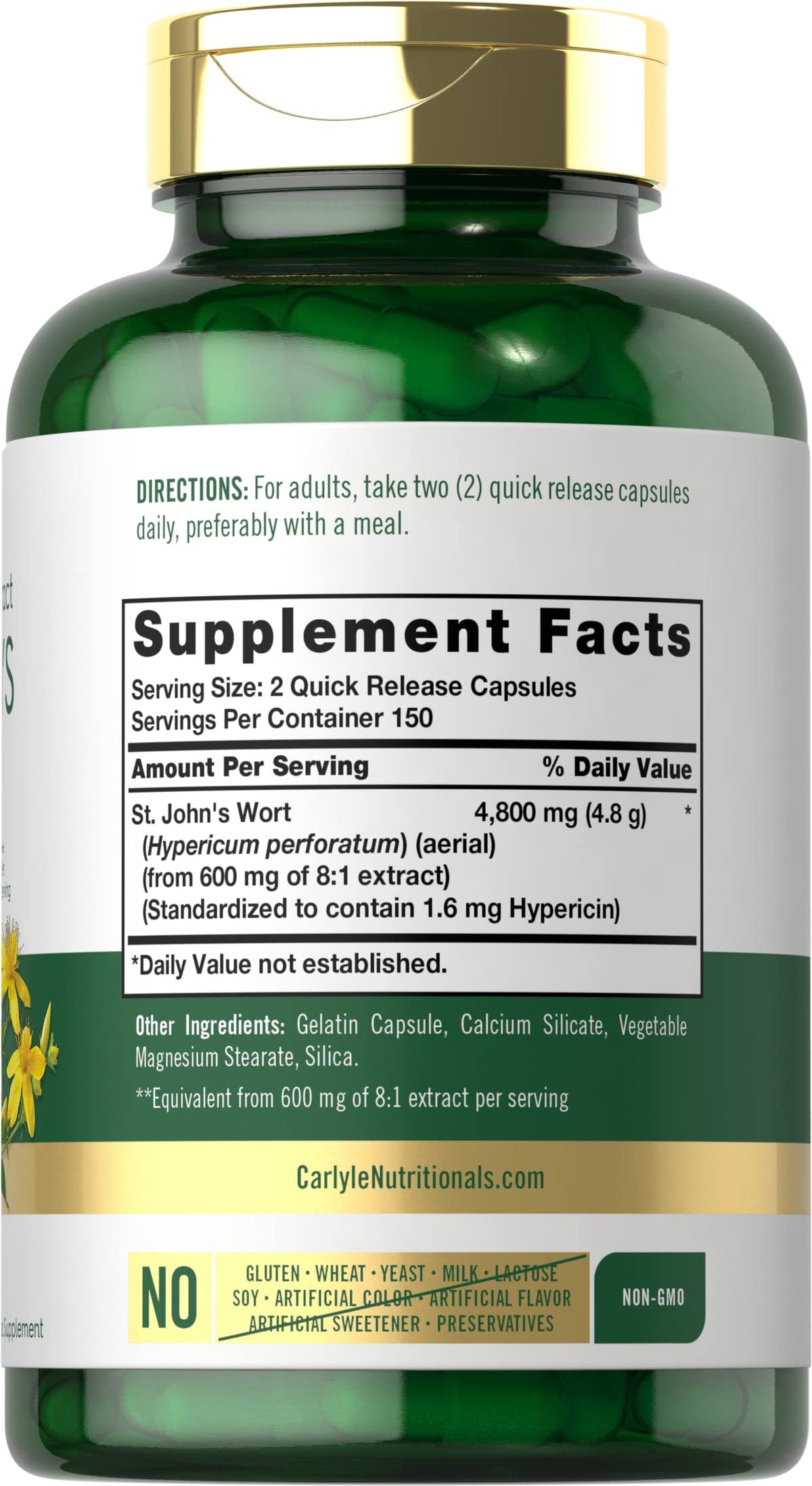 Emballage des capsules de Millepertuis Carlyle, vue de côté