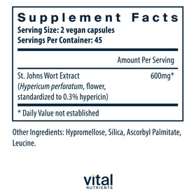 Emballage des capsules de Millepertuis Vital Nutrients