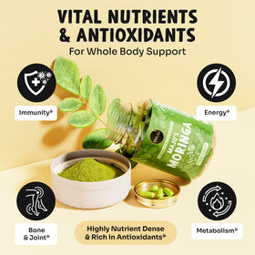 Emballage des capsules de Moringa bio Maju Superfoods