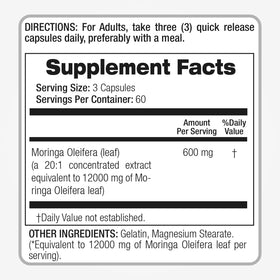 Emballage des capsules de moringa FITOMEDIC'S, angle de vue