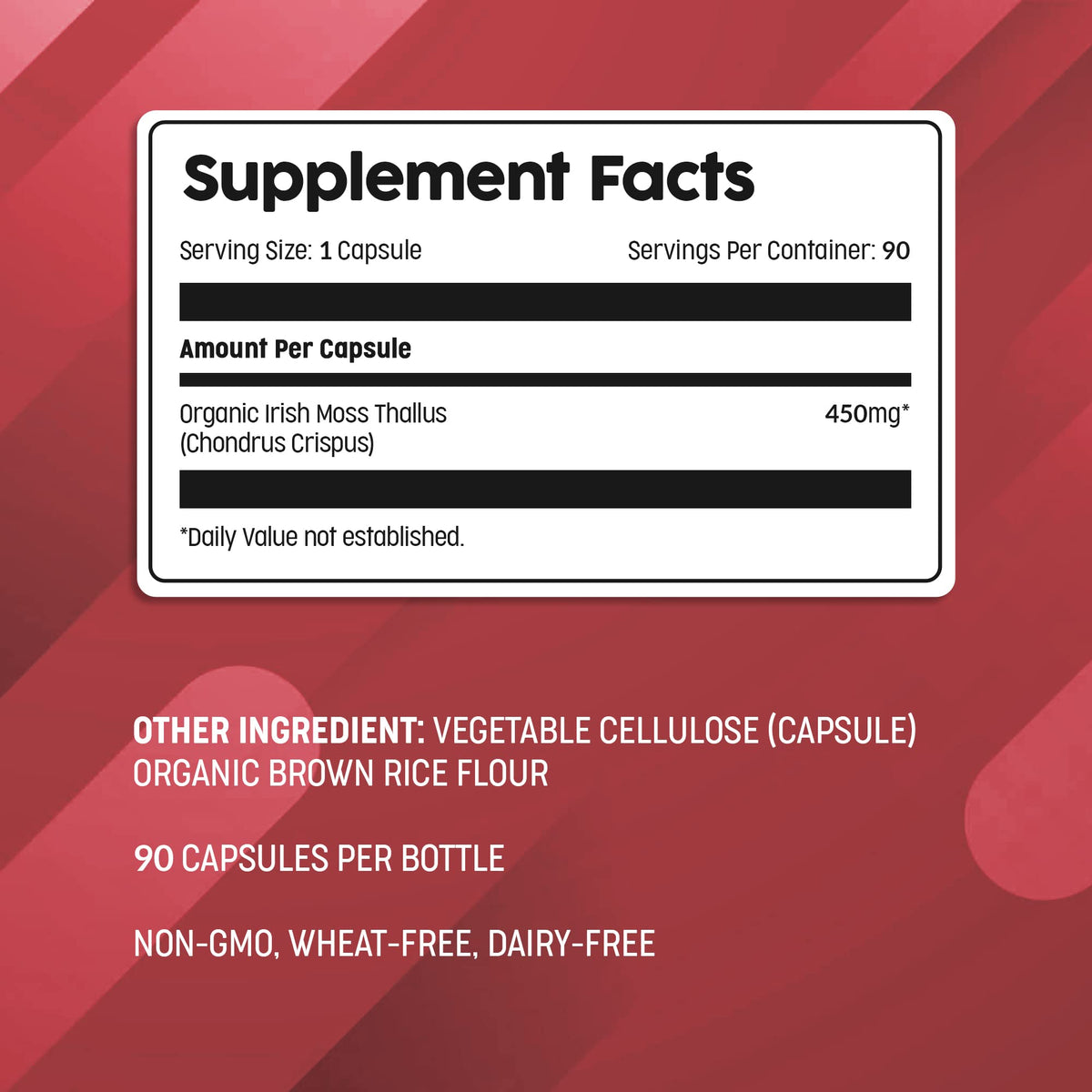Emballage des capsules de mousse de mer bio Superfood Science