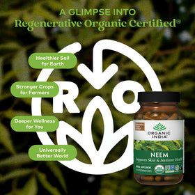 Emballage des capsules de neem ORGANIC INDIA, vue de dos