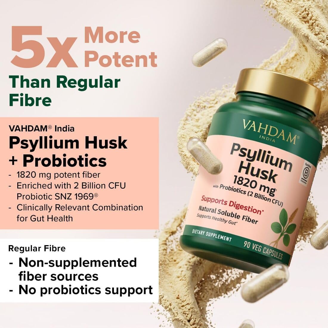 Emballage des capsules de psyllium VAHDAM