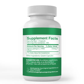 Emballage des capsules de racine de galanga PURE ORIGINAL INGREDIENTS