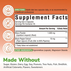 Emballage des capsules de racine de maca Vitalibre