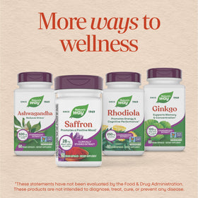 Emballage des capsules de safran Nature's Way sur fond blanc