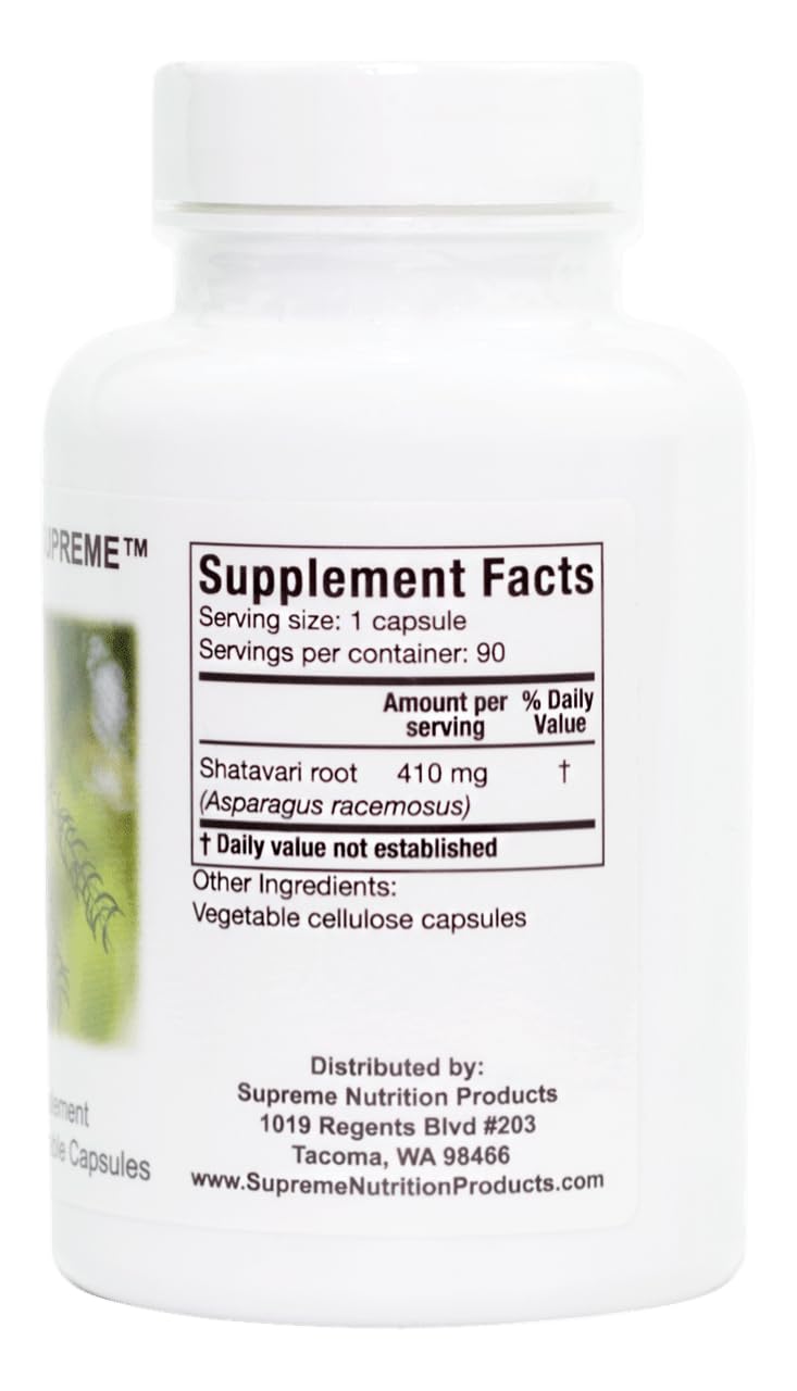 Emballage des capsules de Shatavari Nutrition