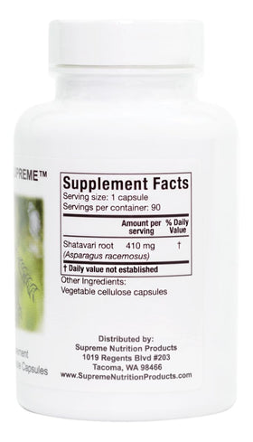 Emballage des capsules de Shatavari Nutrition