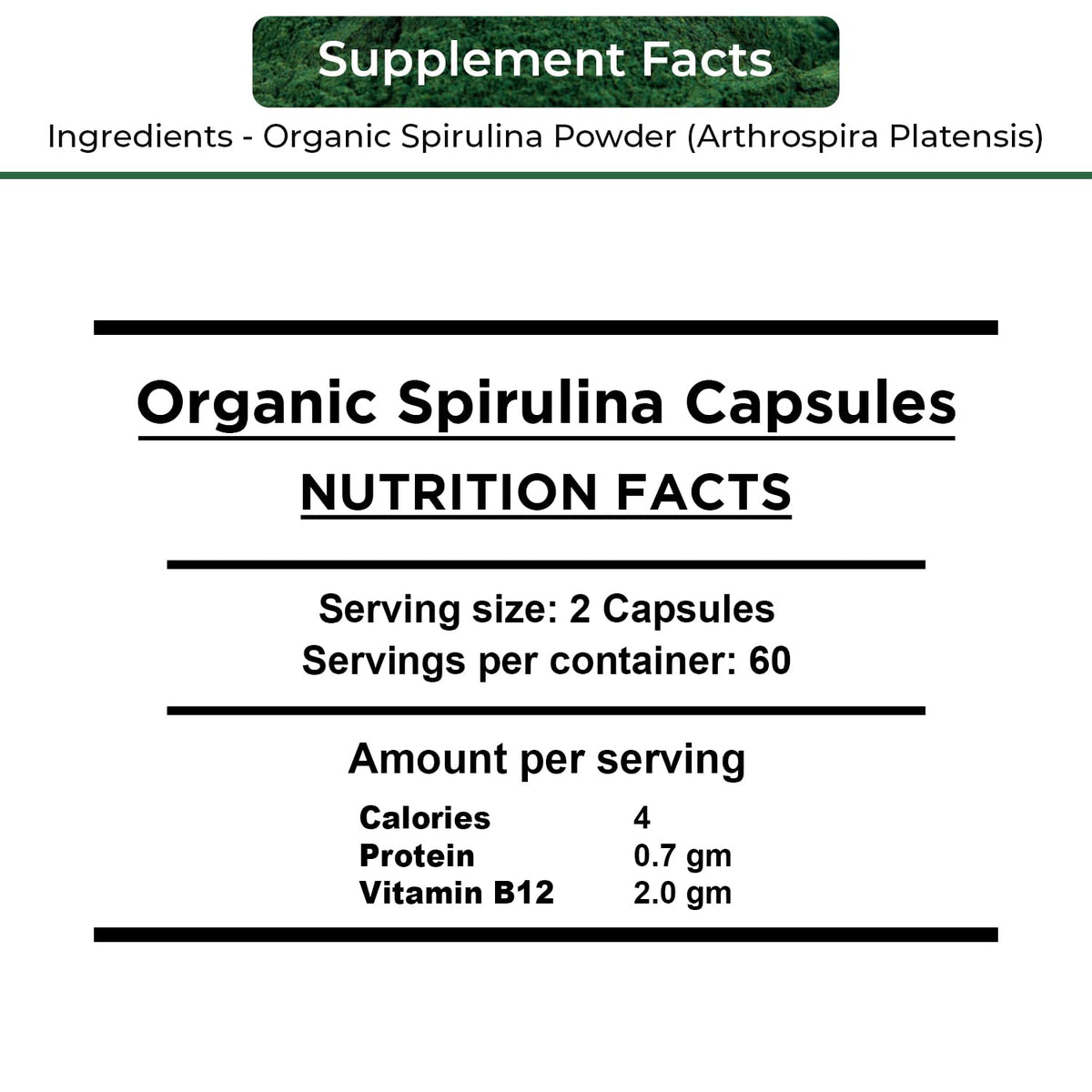 Emballage des capsules de spiruline NUTRINPRO