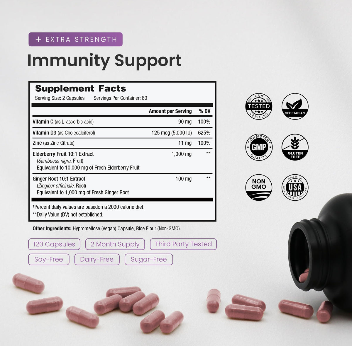 Emballage des Capsules de Sureau NutraChamps 120 unités