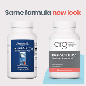 Emballage des capsules de Taurine 500 mg d'Allergy Research Group