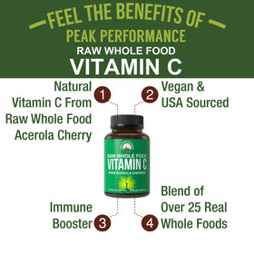 Emballage des capsules de Vitamine C à l'Acerola Peak Performance