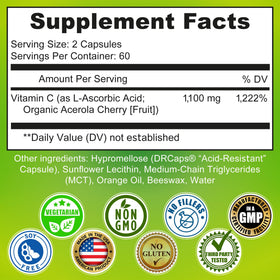 Emballage des capsules de vitamine C liposomale 1100mg SUPPLEMENTS STUDIO