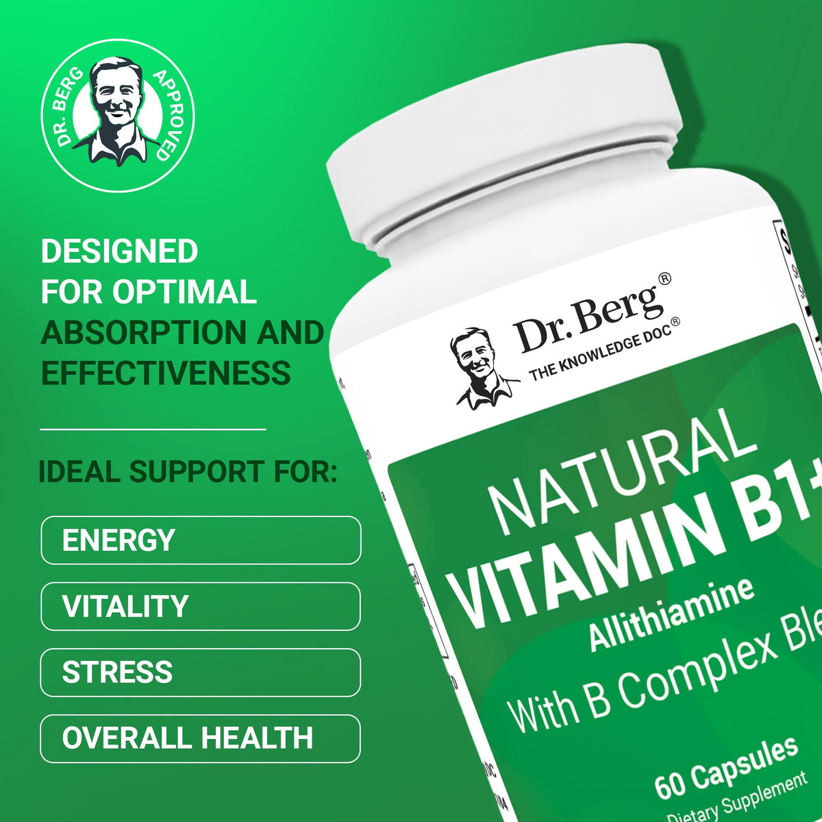 Emballage des capsules de vitamines B1 B6 B12 de Dr. Berg