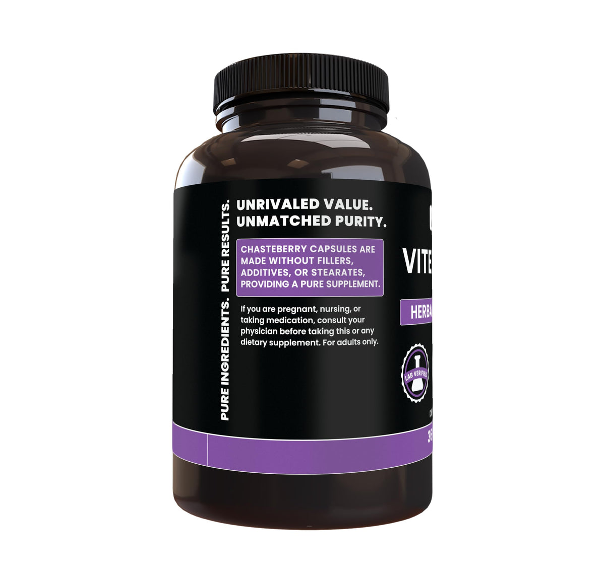 Emballage des capsules de Vitex Berry (Chasteberry), vue de côté