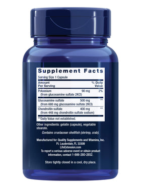 Emballage des Capsules Glucosamine/Chondroitin Life Extension