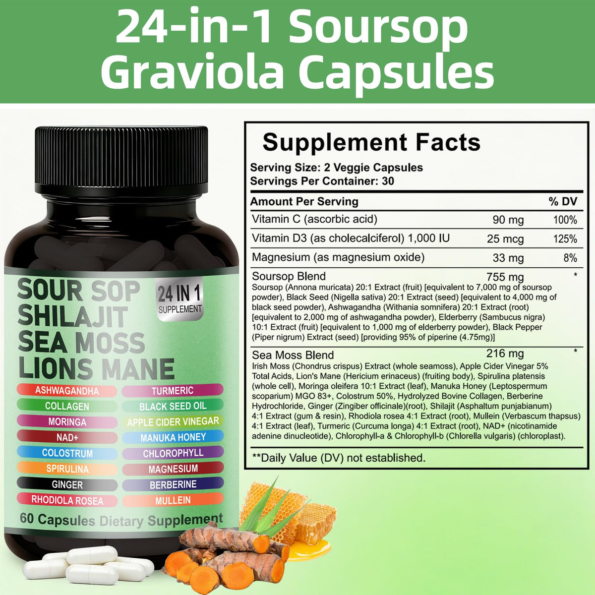 Emballage des capsules Graviola 24-en-1 de TENTOOL