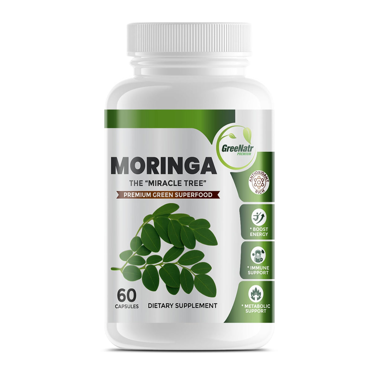 Emballage des capsules GreeNatr Moringa Oleifera