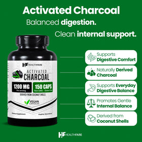Emballage des capsules Healthfare Charbon Actif 1200mg